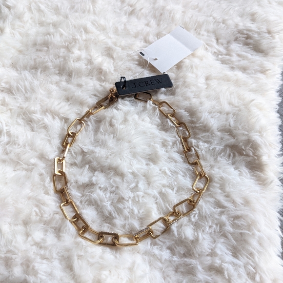 J CREW Pave U Link Chain Necklace - Picture 2 of 4